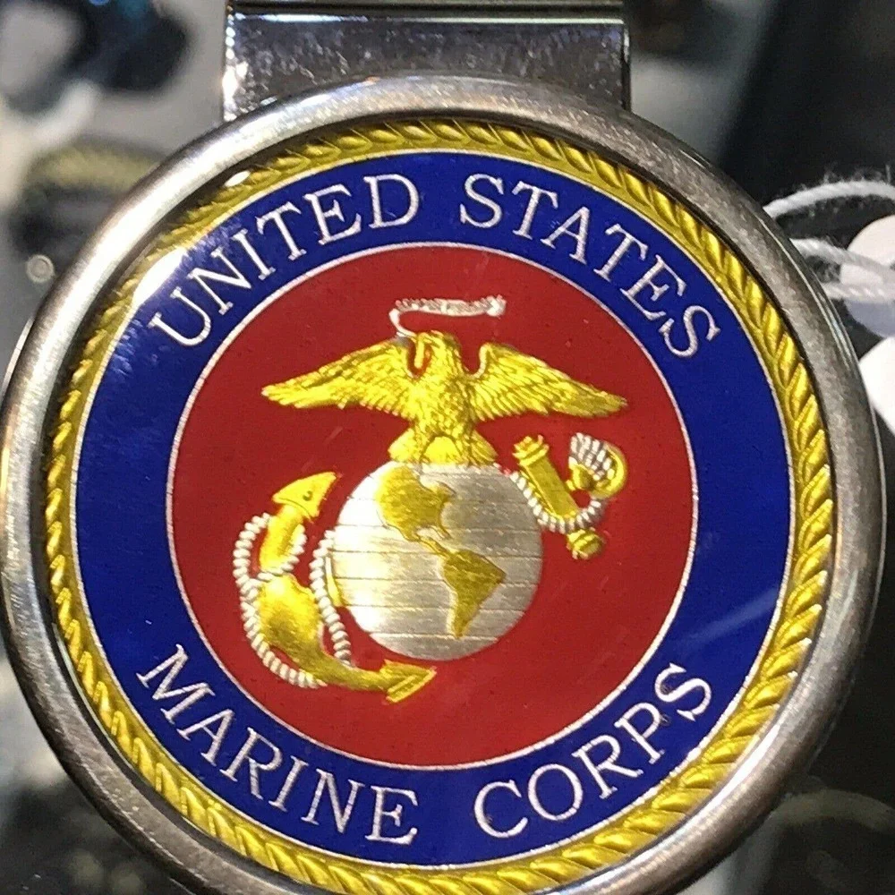 Money Clip United States Marine Corps Round Marine Seal Center Eagle Gift